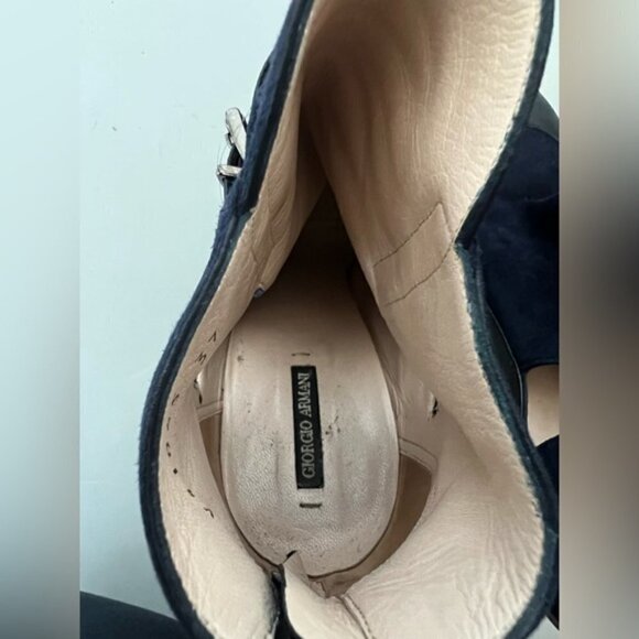 Giorgio Armani Suede Colourblock Pattern Booties - Picture 11 of 16